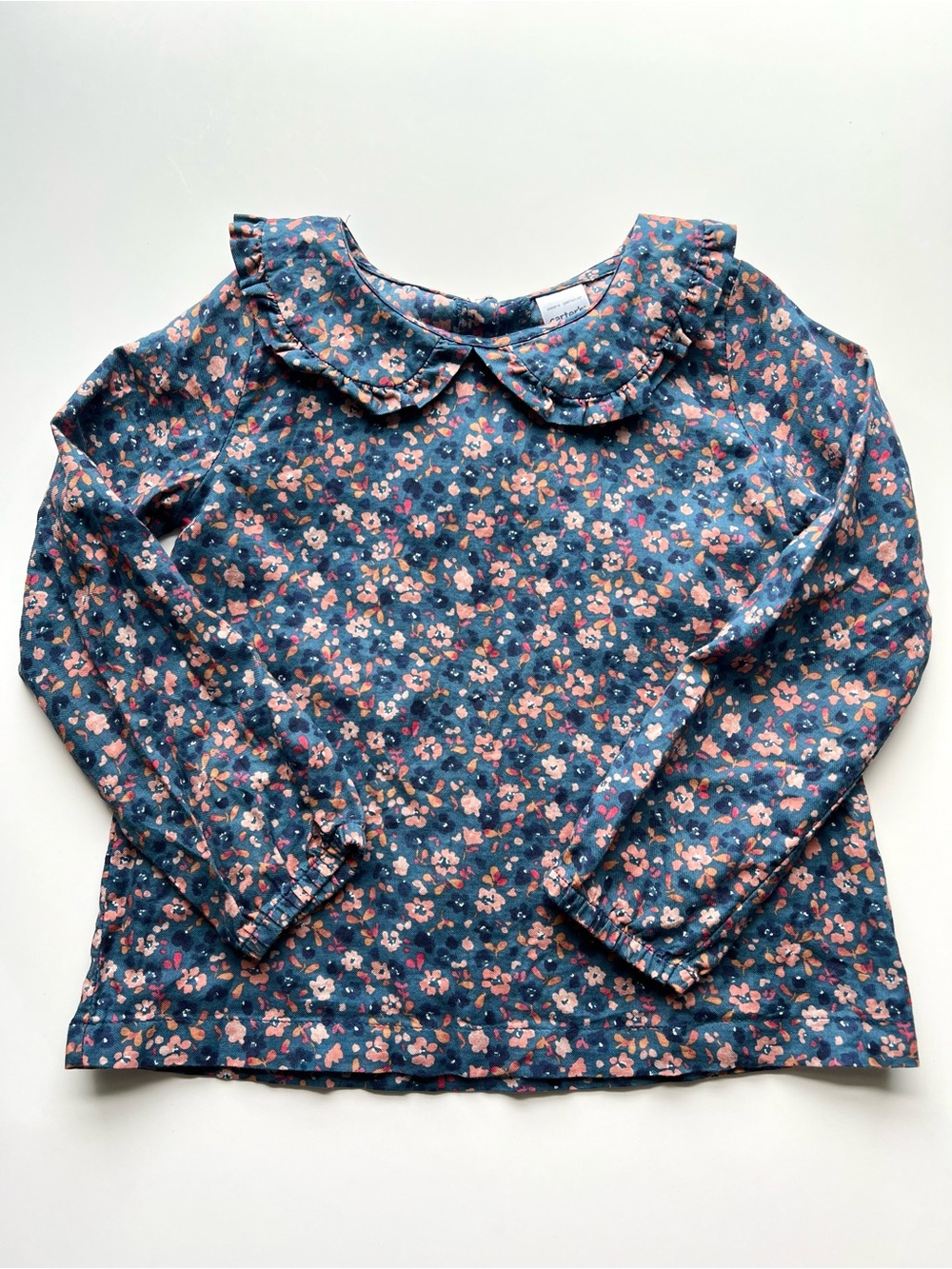 Carter's Toddler Girl Blue Pink Floral Long Sleeve Top Blouse 4T
